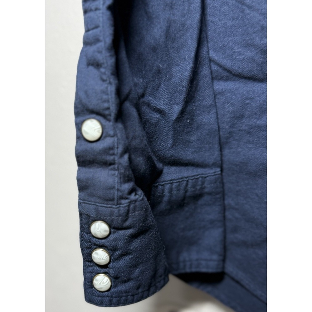 Tecovas Pearl Snap Western Shirt Mens Medium Navy Blue Long Sleeve 100% Cotton - Picture 5 of 10